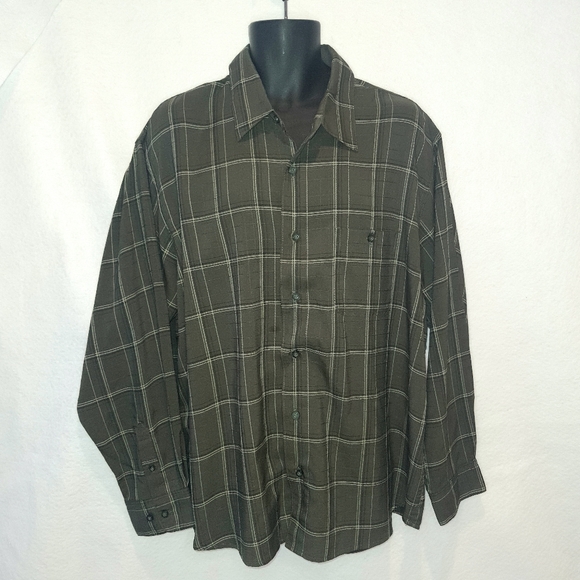 Haggar Other - Men's Haggar Premium Luxury Microfiber Long Sleeve Shirt XXL Green Striped
